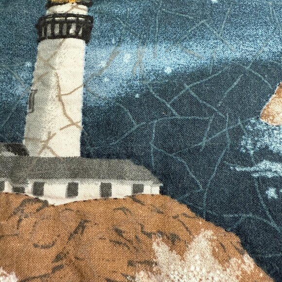 Hand Quilted Panel Theme of Lighthouses, Finished, 40” x 31” w/ Rod Pocket - Picture 10 of 10